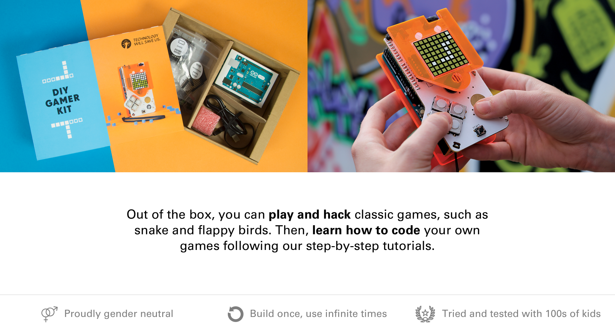 Build your own handheld Arduino games console and learn to code games with the DIY Gamer Kit